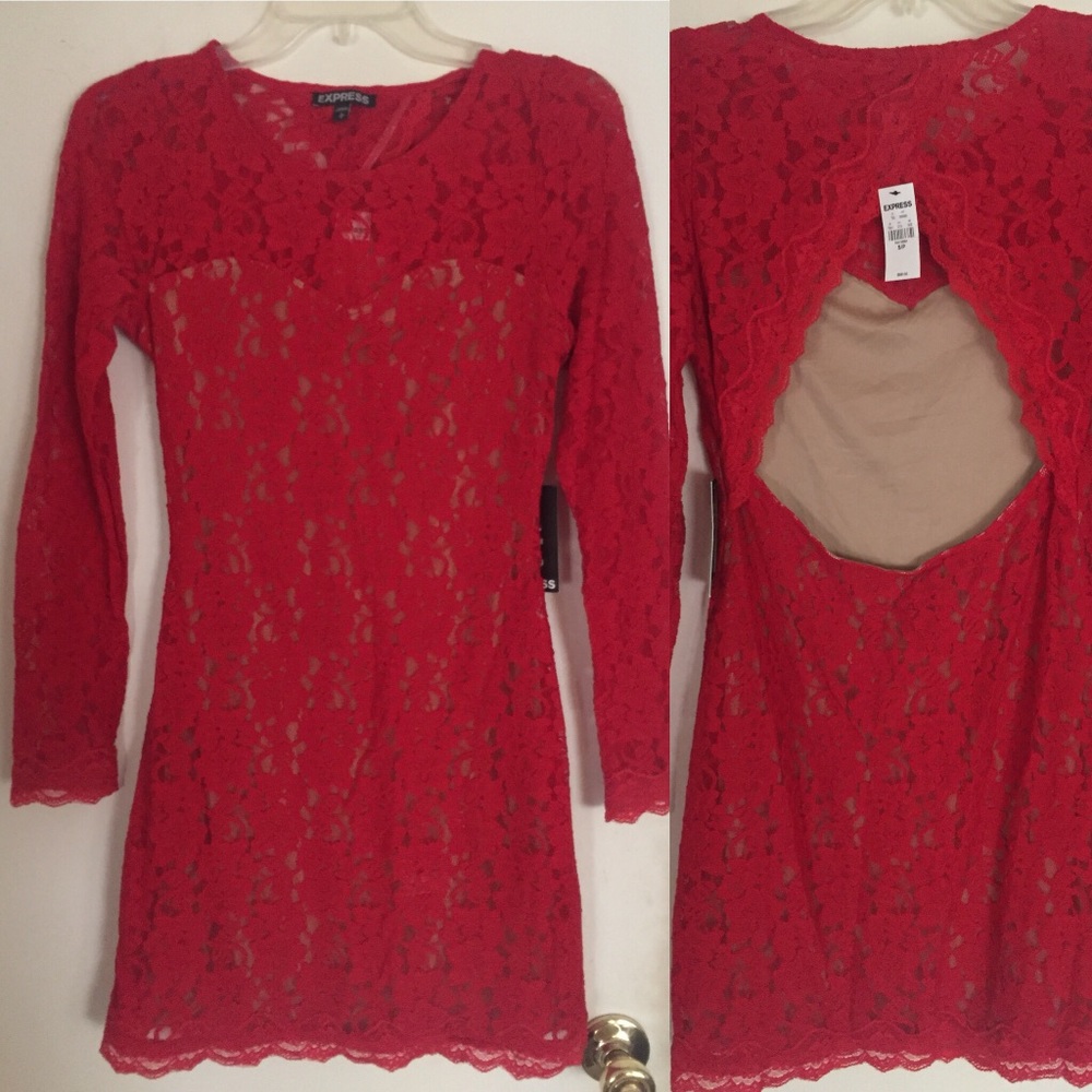 Express Red Lace Dress